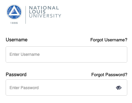Screenshot of the nlu sso sign in page